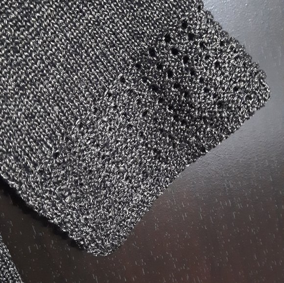 Y2K Jana Metallic Knit Waterfall Open Cardigan - Picture 10 of 13